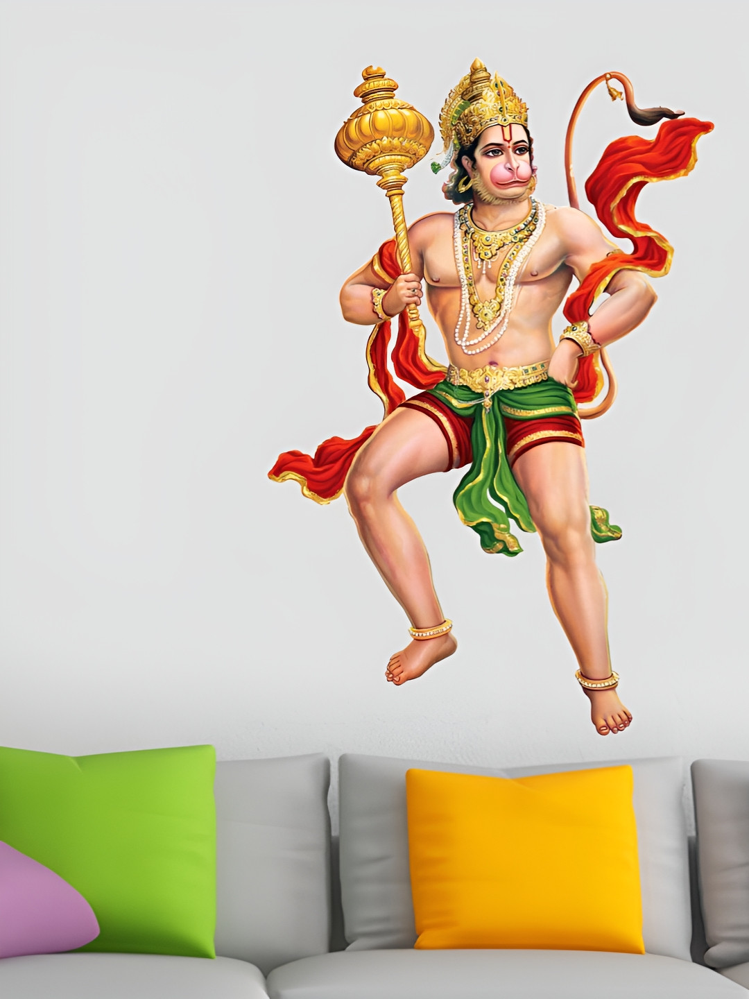 Decor Villa Multicolor Lord Hanuman Wall Sticker