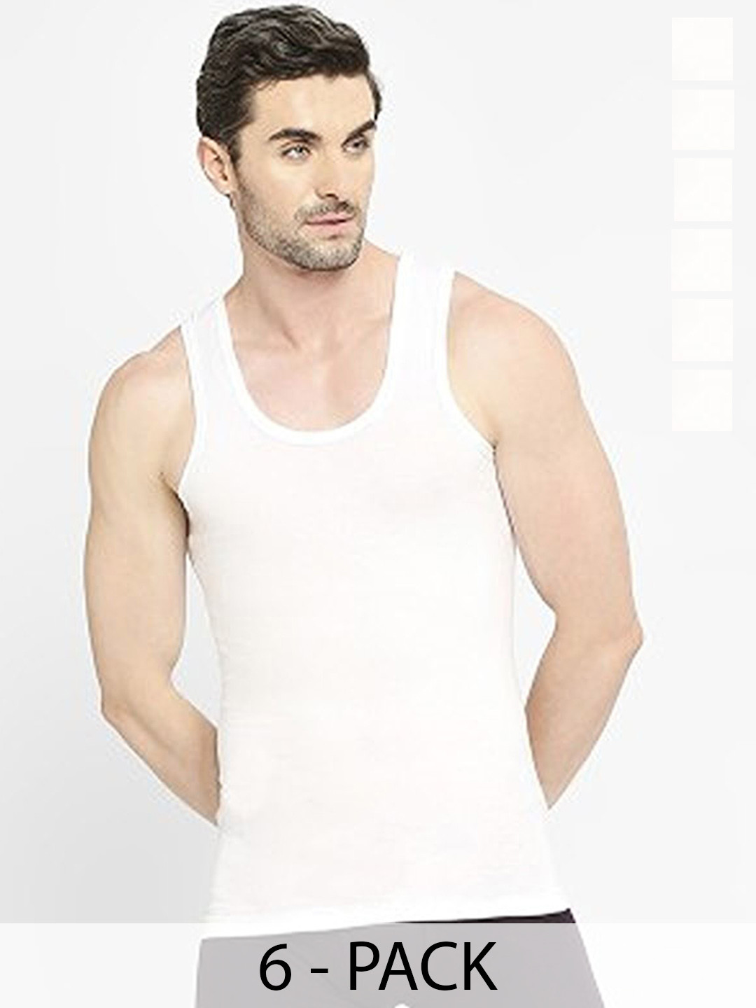 CAVENDERS Pack Of 6 Pure Cotton Undershirt Vests White Pure CottonDno-v1st