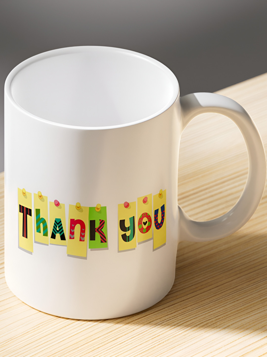Gift4You Glazed Petal White Typography Ceramic Microwave Safe Cup-330ml