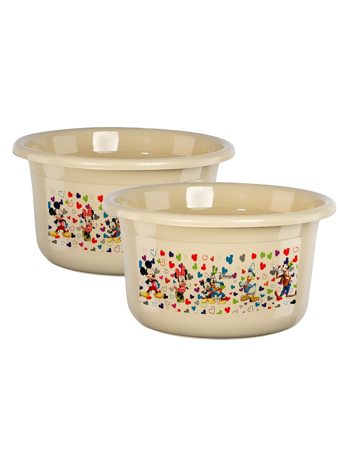 Aura 2 Pieces Beige Disney Printed 25 Ltr Plastic Bath Tub