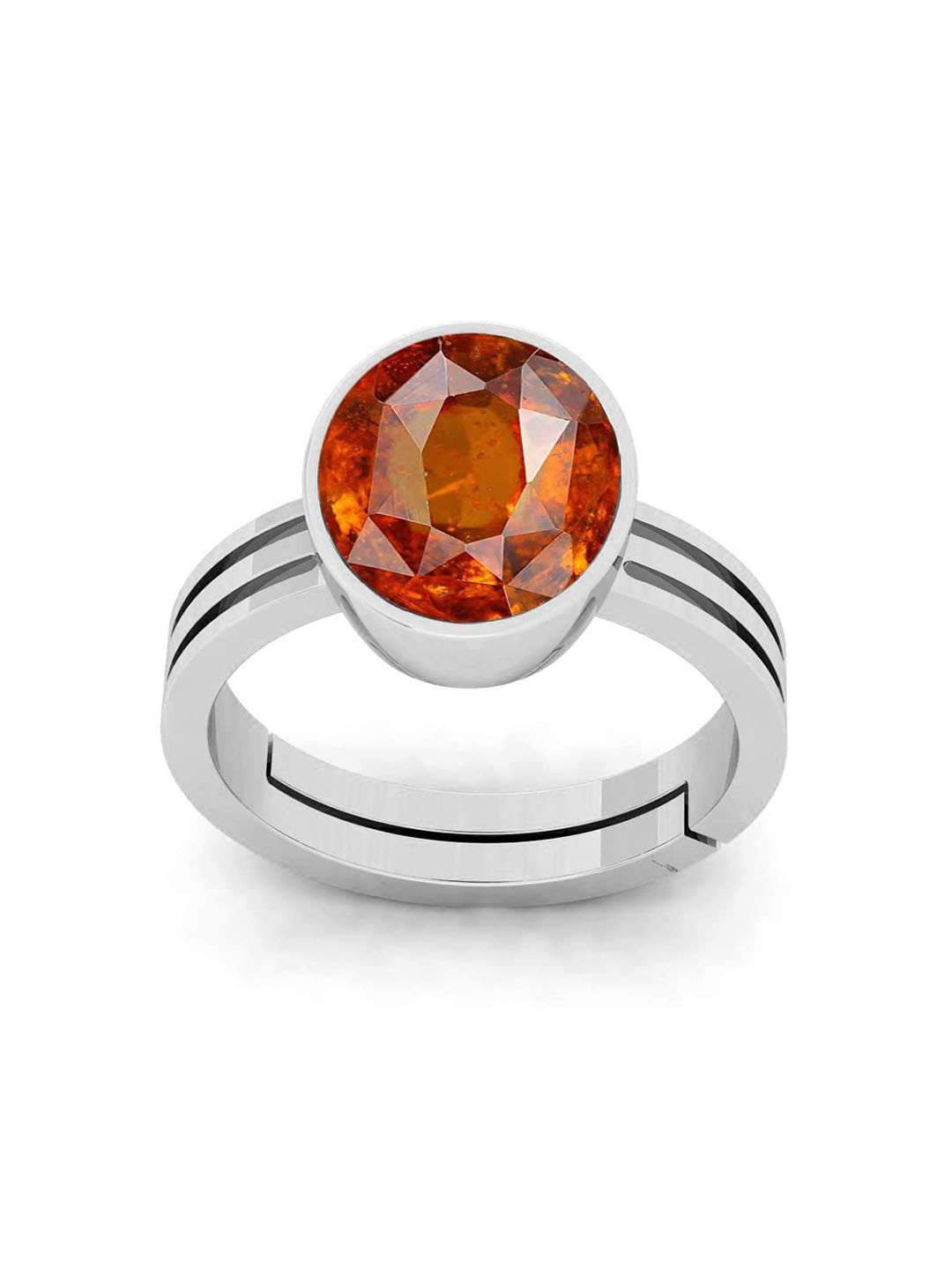 RRVGEM 11.25 Ratti 10.70 KT Gemstone Gomed Hessonite Stone Ring