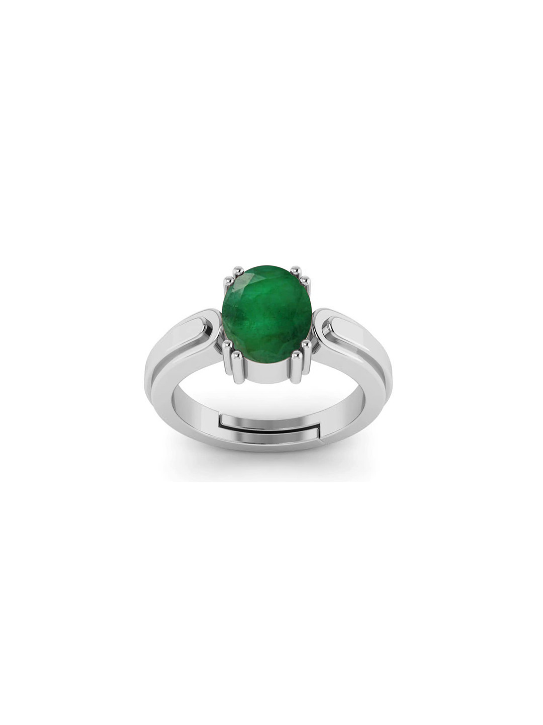 RRVGEM 4.50 Ratti Emerald Ring Silver Plated Ring