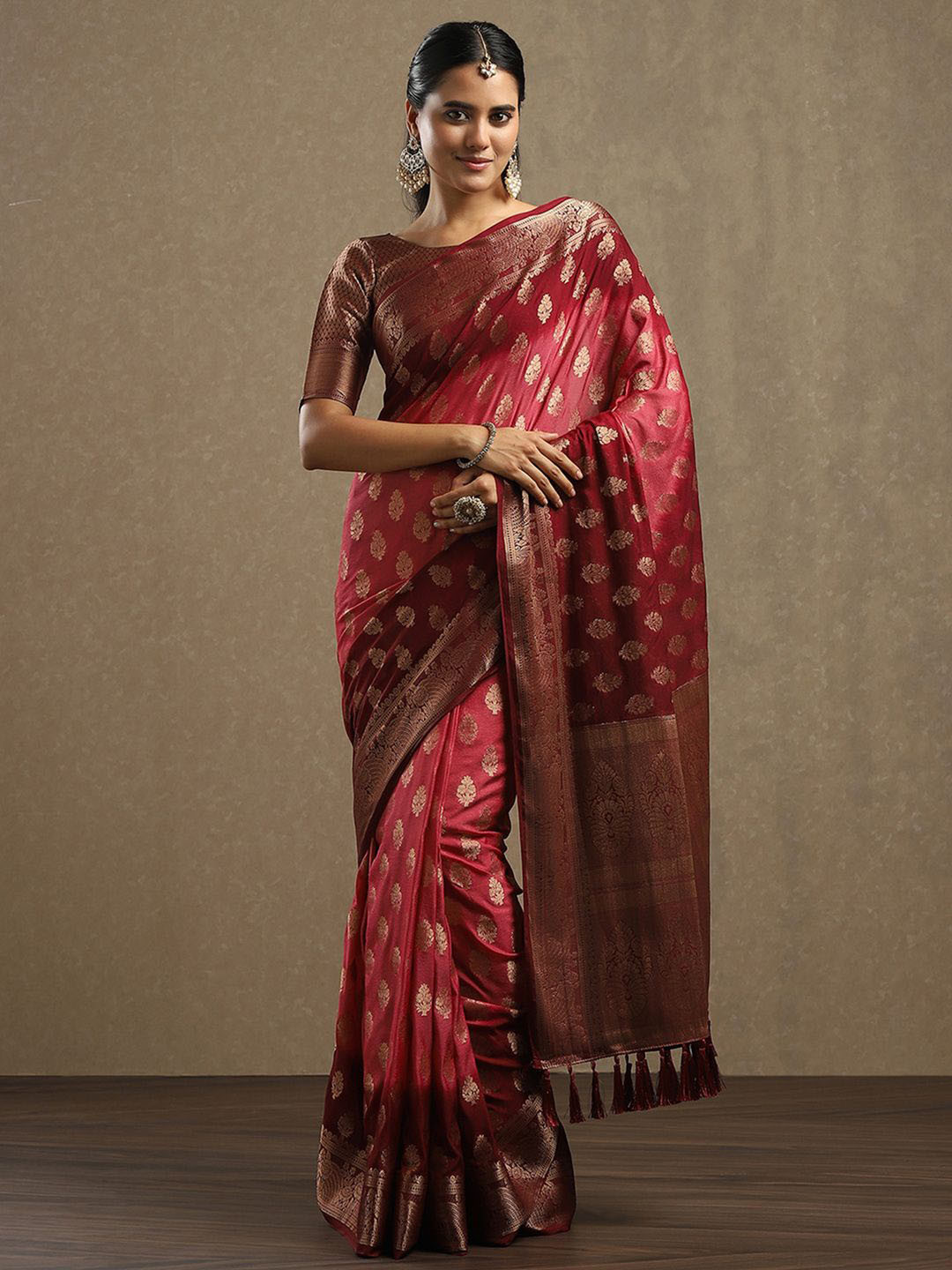 Saree mall Woven Design Zari Pure Georgette Kanjeevaram Sarees