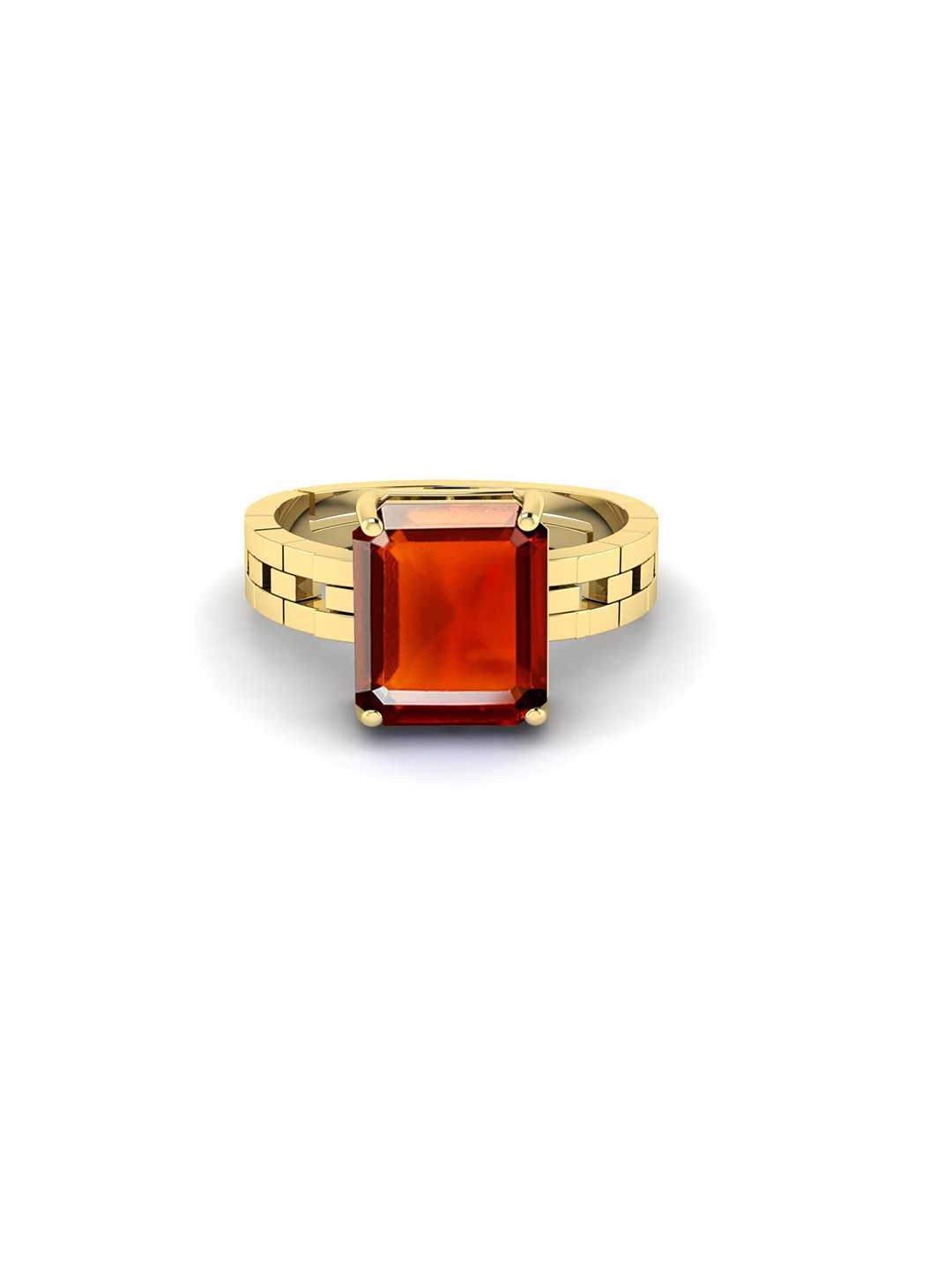 RRVGEM Gomed Ring Pukhraj GemStone Finger Ring