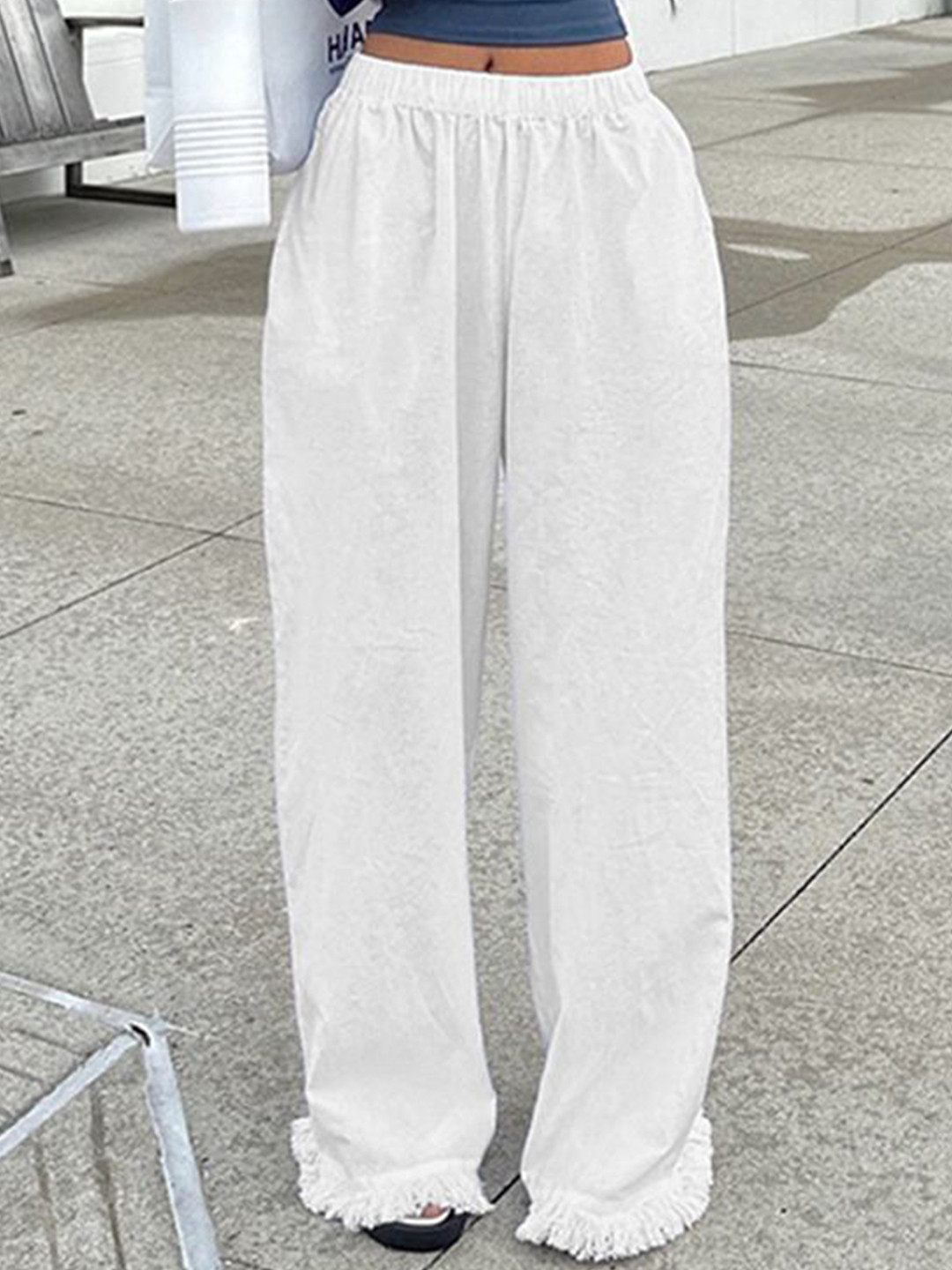StyleCast x Revolte Women Wrinkle Free Regular Fit Mid-Rise Parallel Trousers