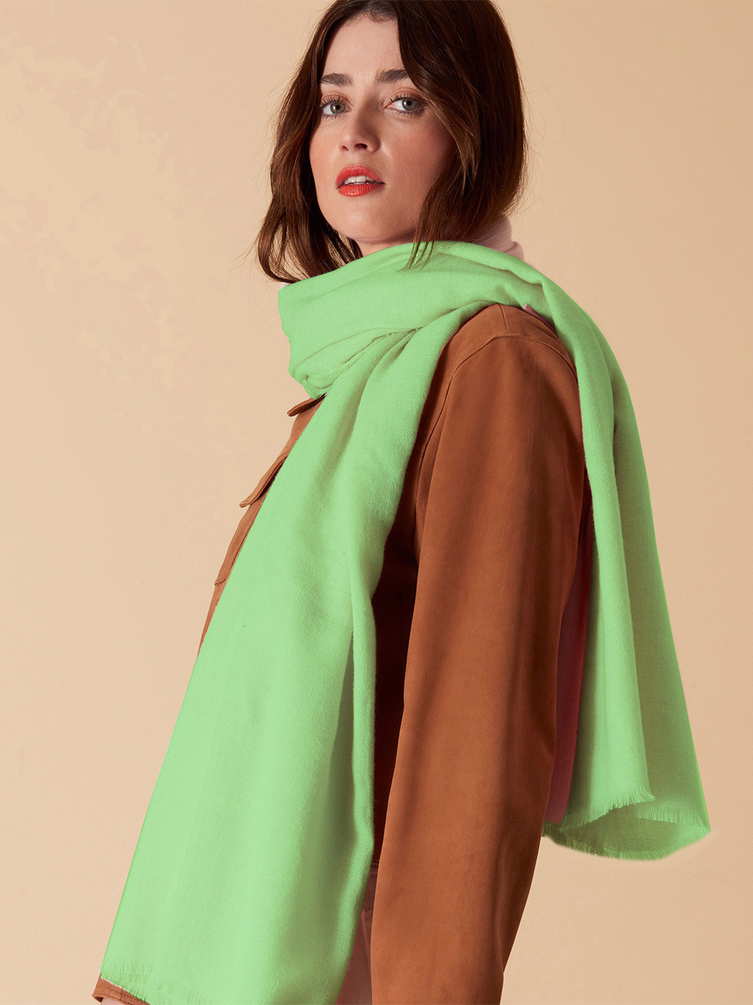 Accessorize Women Solid Green Scarf