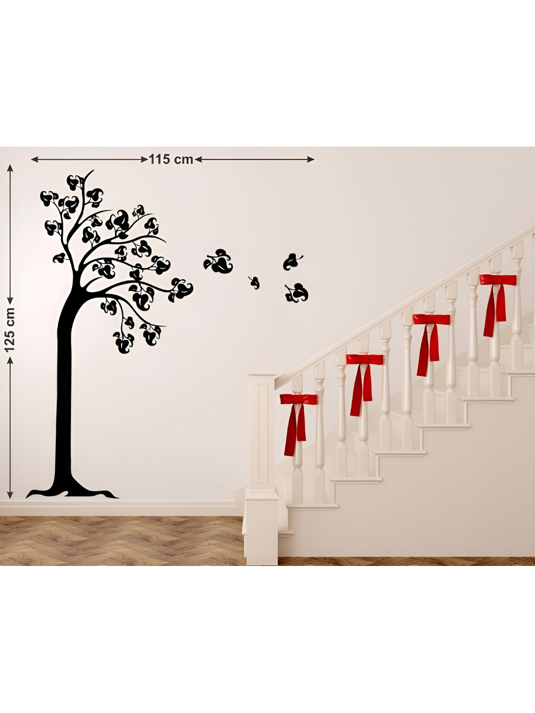 LANSTICK Black Printed Big Black Tree Wall Sticker