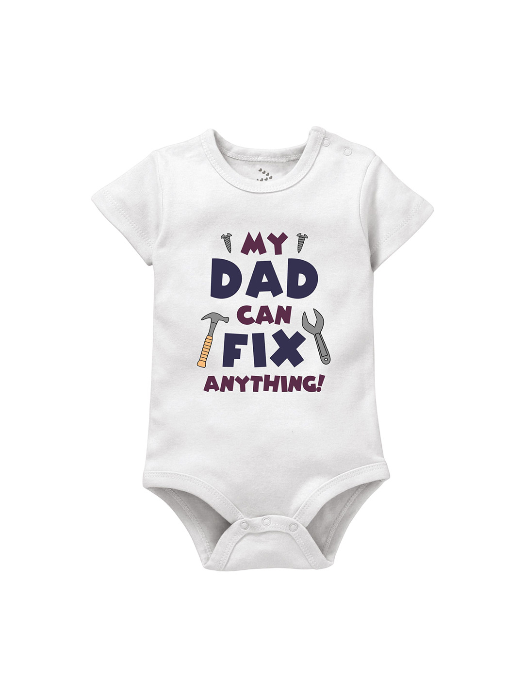 Zeezeezoo Infant Kids My Dad Can Fix Anything Printed Pure Cotton Bodysuit