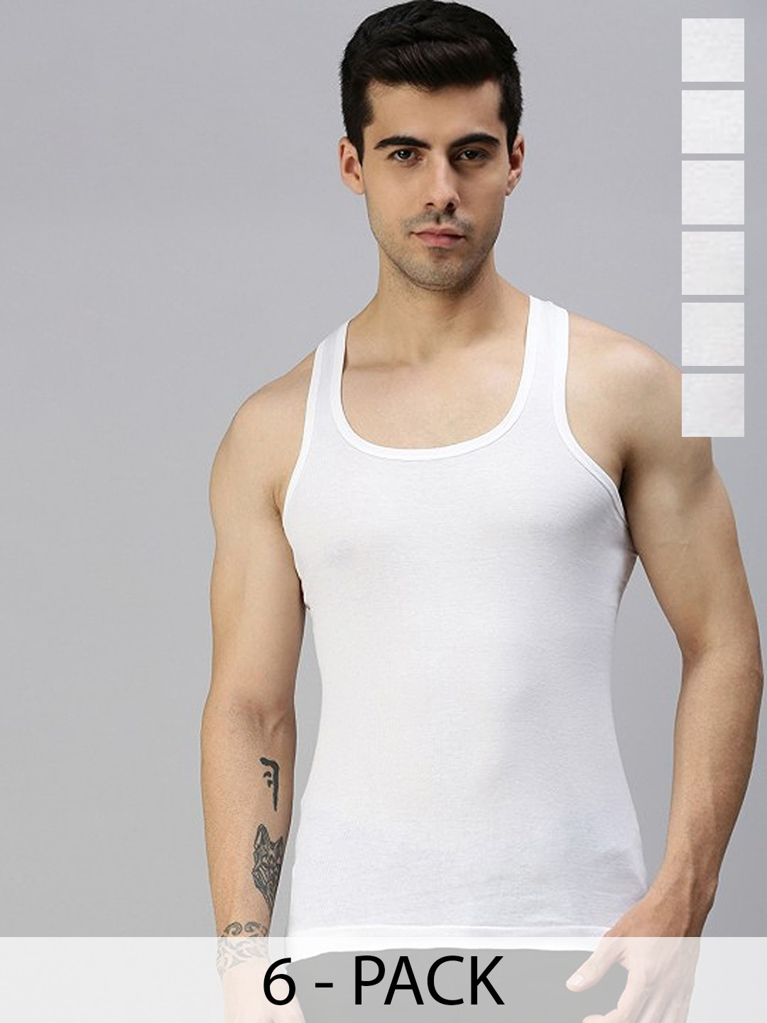 CAVENDERS Pack Of 6 Scoop Neck Long Lasting Basic Vests - v343st