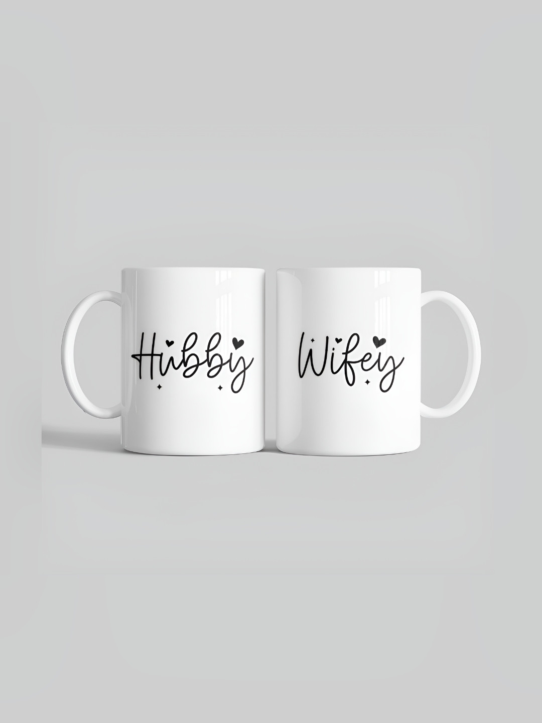 Gift4You Collapsible White Typography Ceramic Microwave Safe 2 Piece Cups-350ml