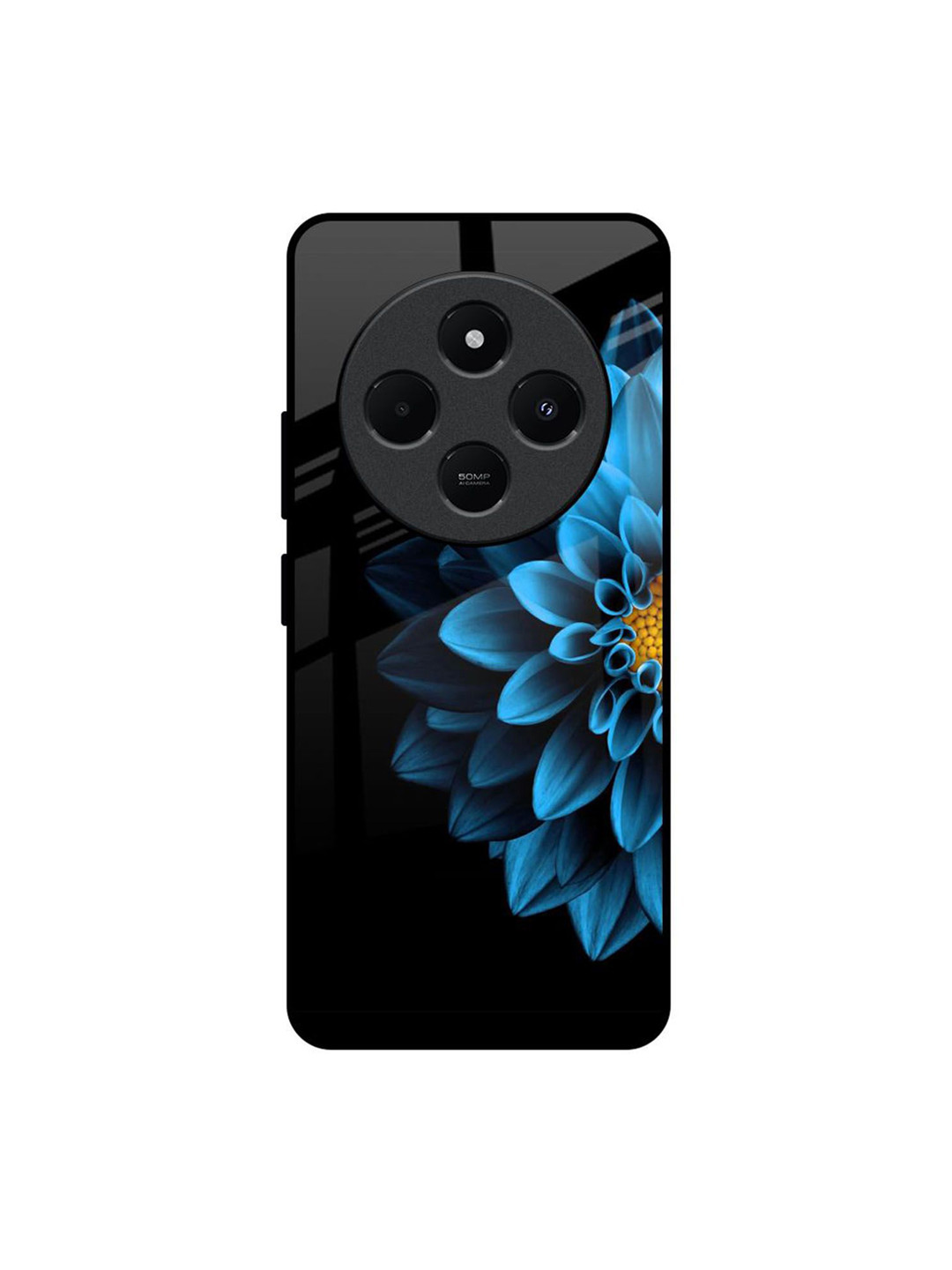 QRIOH Half Blue Flower Real Printed Redmi 14C 5G Impact Resistant Back Case