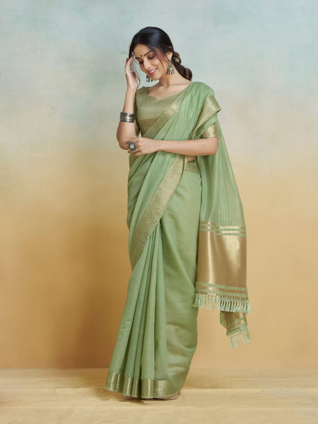 all about you Striped Zari Art Silk Saree