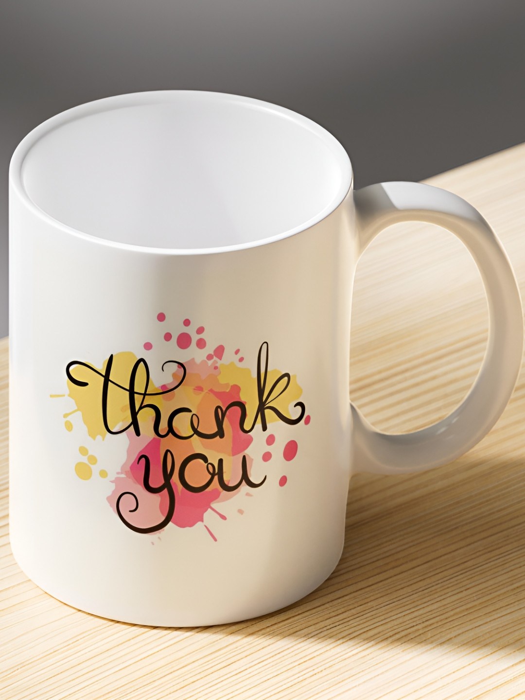 Gift4You Matte White Typography Ceramic Handmade Cup-330ml