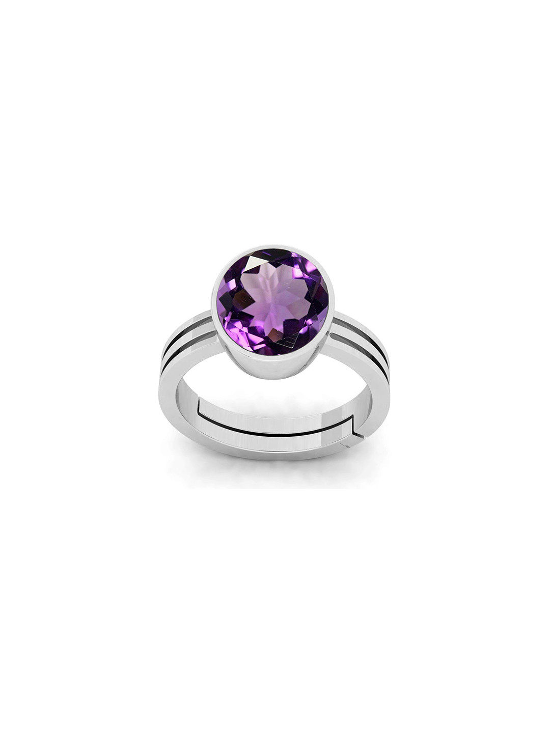 RRVGEM Unisex 5.00 KT 6.25 Ratti Amethyst Brass Ring