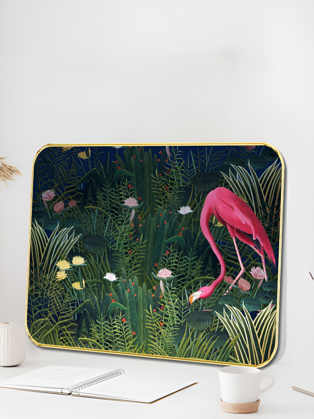 Myntra Elegant Homes Tropical Flamingo Wood Rectangle Paintings Wall Art - 18 x 24In