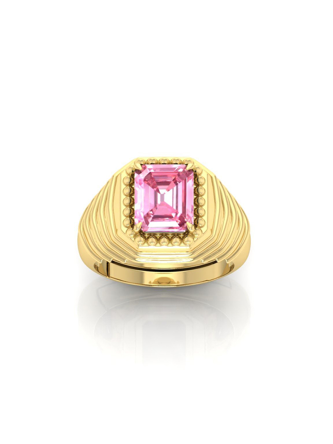 RRVGEM 7.25 Ratti 7.00 KT Pink Sapphire Studded Adjustable Finger Ring