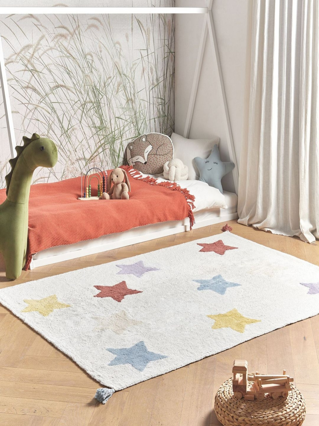 THEGASBH Traditional Hand-Tufted Cotton Carpet