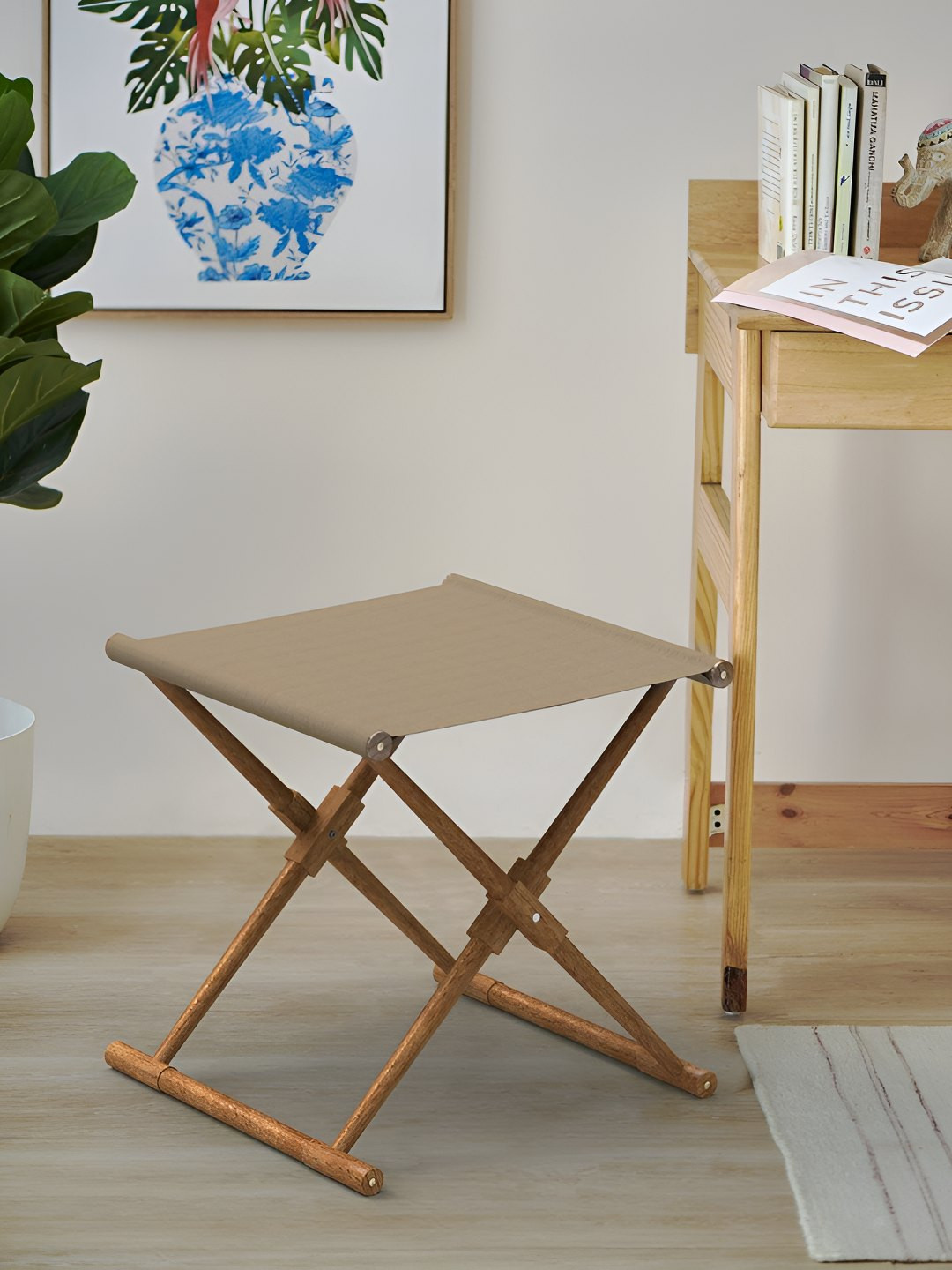 Chumbak Beige Bistro FoldableStool