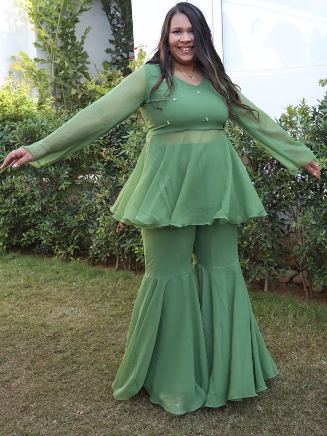 Swadeshi Shringaar Women Oasis Georgette Sharara Set