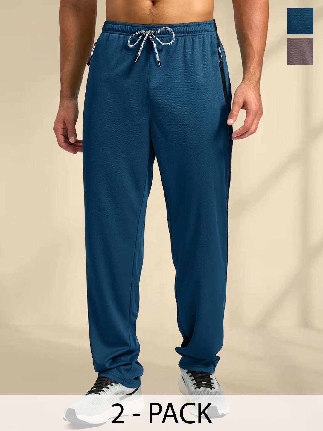 Tee Projekt Men Pack Of 2 Mid-Rise Track Pants