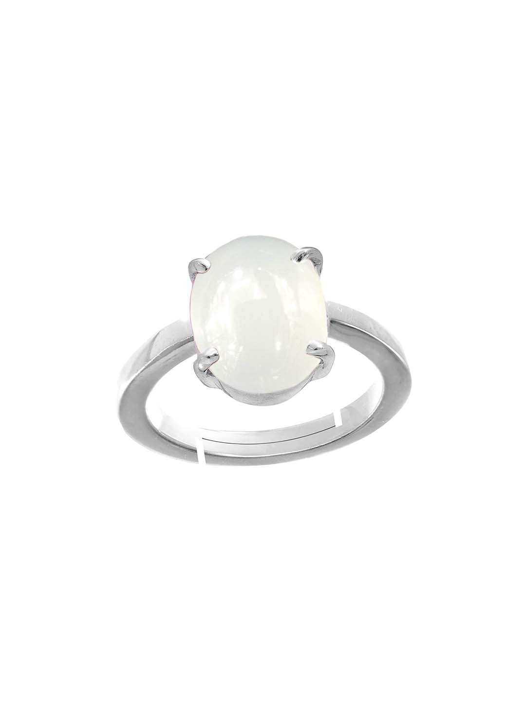 RRVGEM 7.25 Ratti KT Rainbow MoonStone Silver Plated Ring