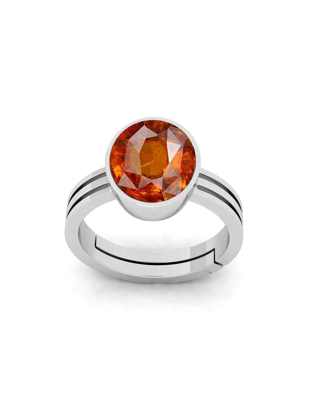 RRVGEM 4.25 Ratti To 4.00 Ratti Gemstone Gomed Hessonite Stone Ring