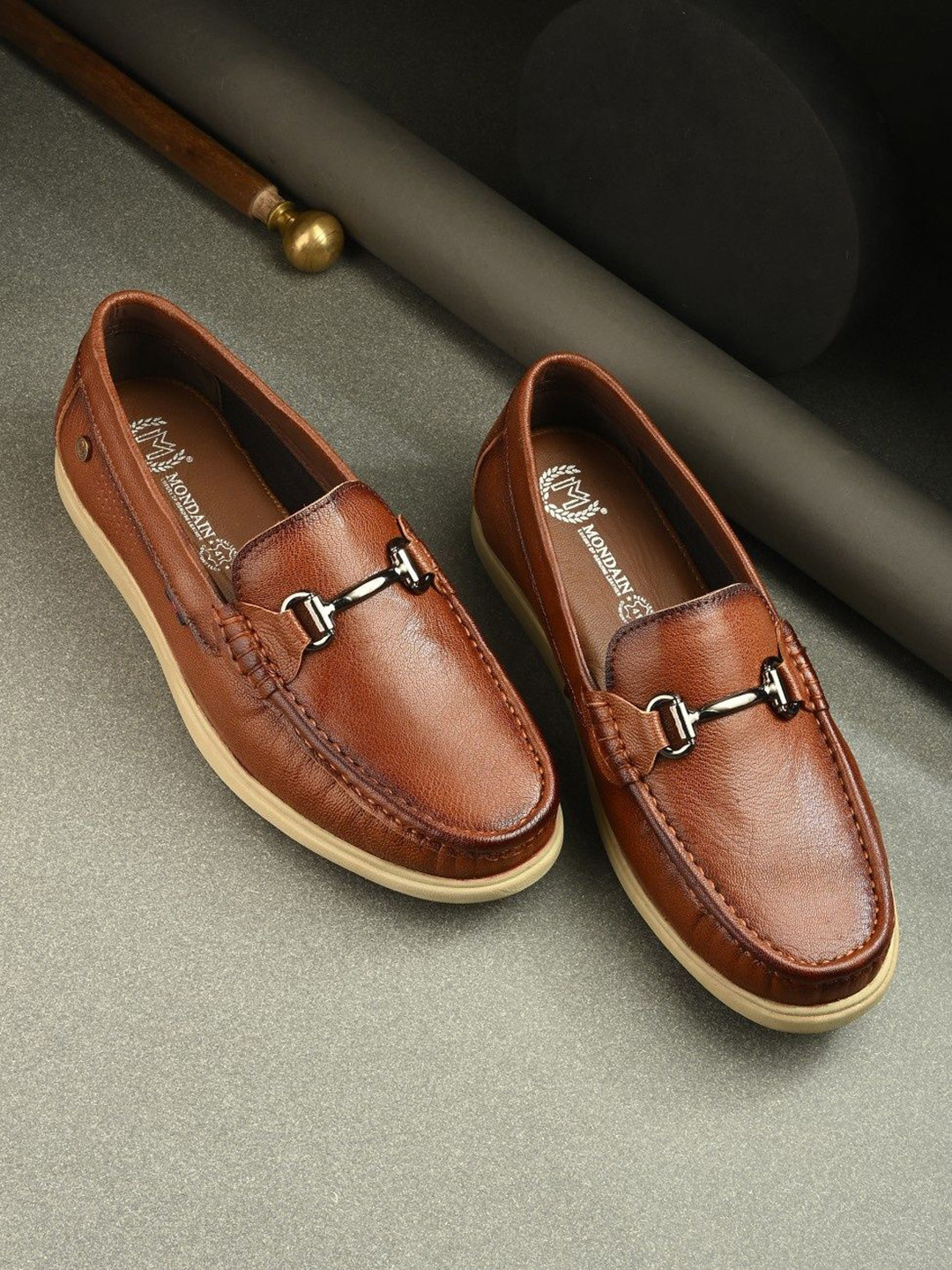MONDAIN Men Leather Loafers