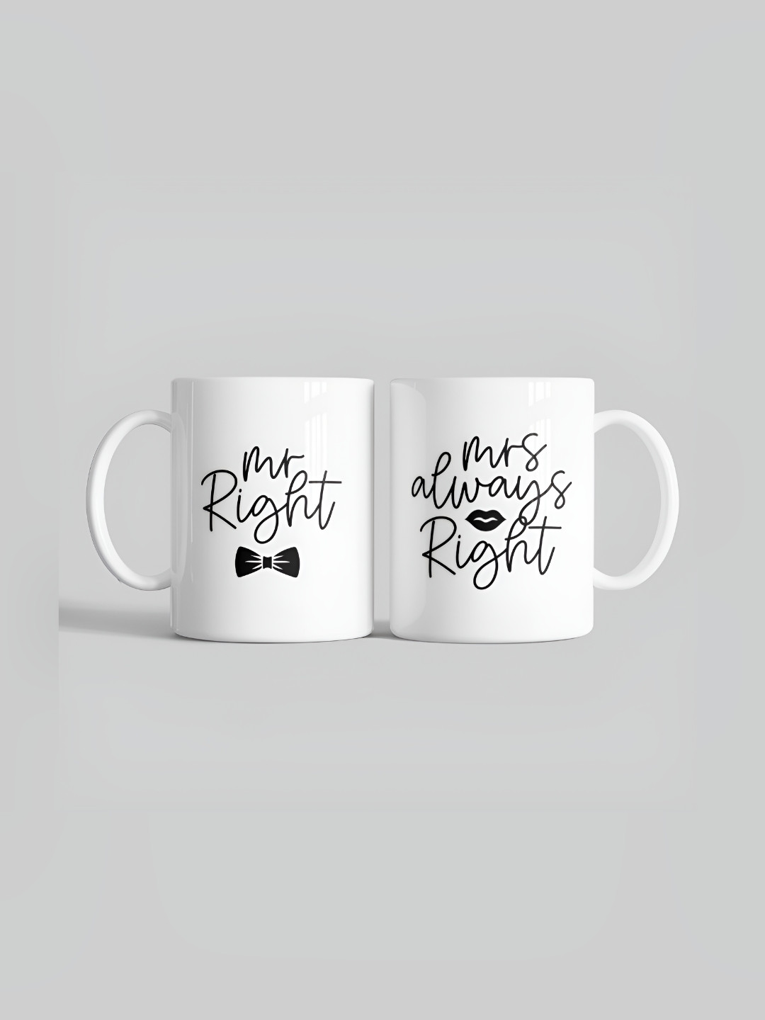 Gift4You Apex White Typography Ceramic Microwave Safe 2 Piece Mugs-350ml