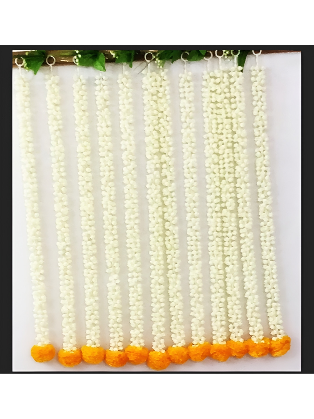 Sellplus Set Of 6 White & Orange-Coloured Garland Toran Hangings