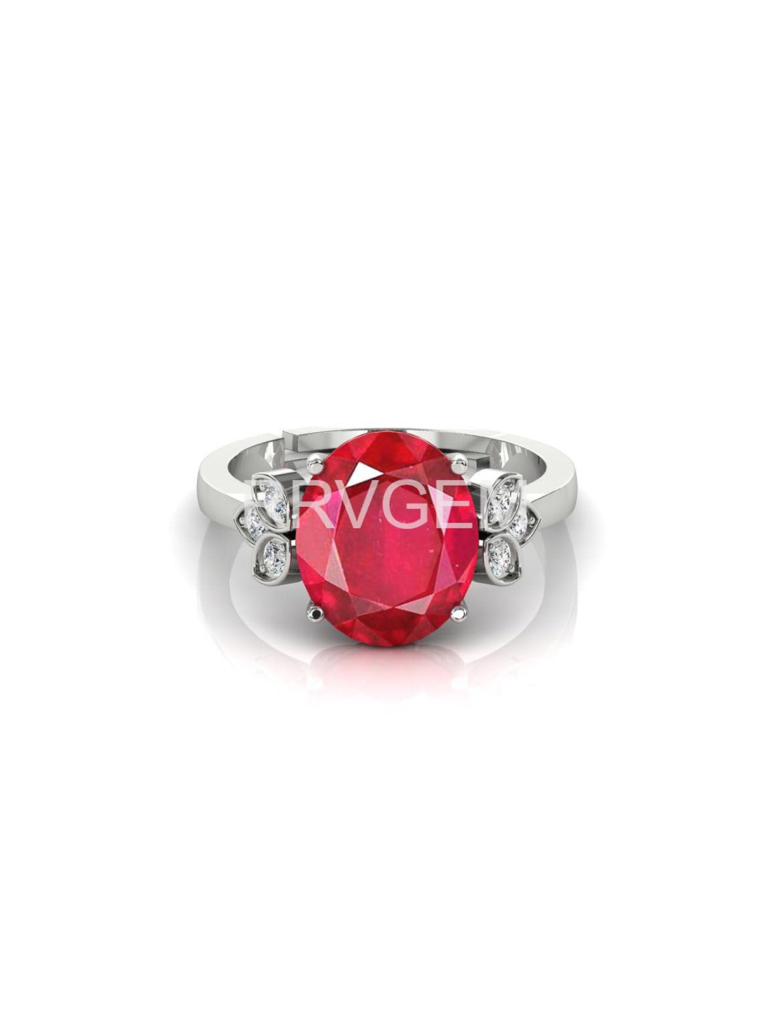 RRVGEM 6.25 Ratti Silver Plated Finger Ring With Stone