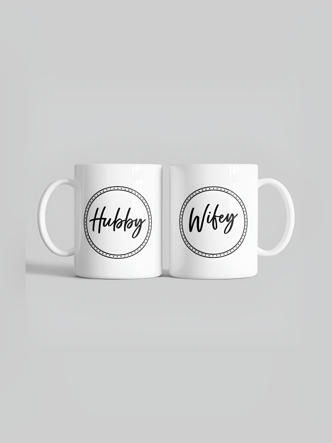 Gift4You Heartfelt White Typography Ceramic Microwave Safe 2 Piece Cups-330ml