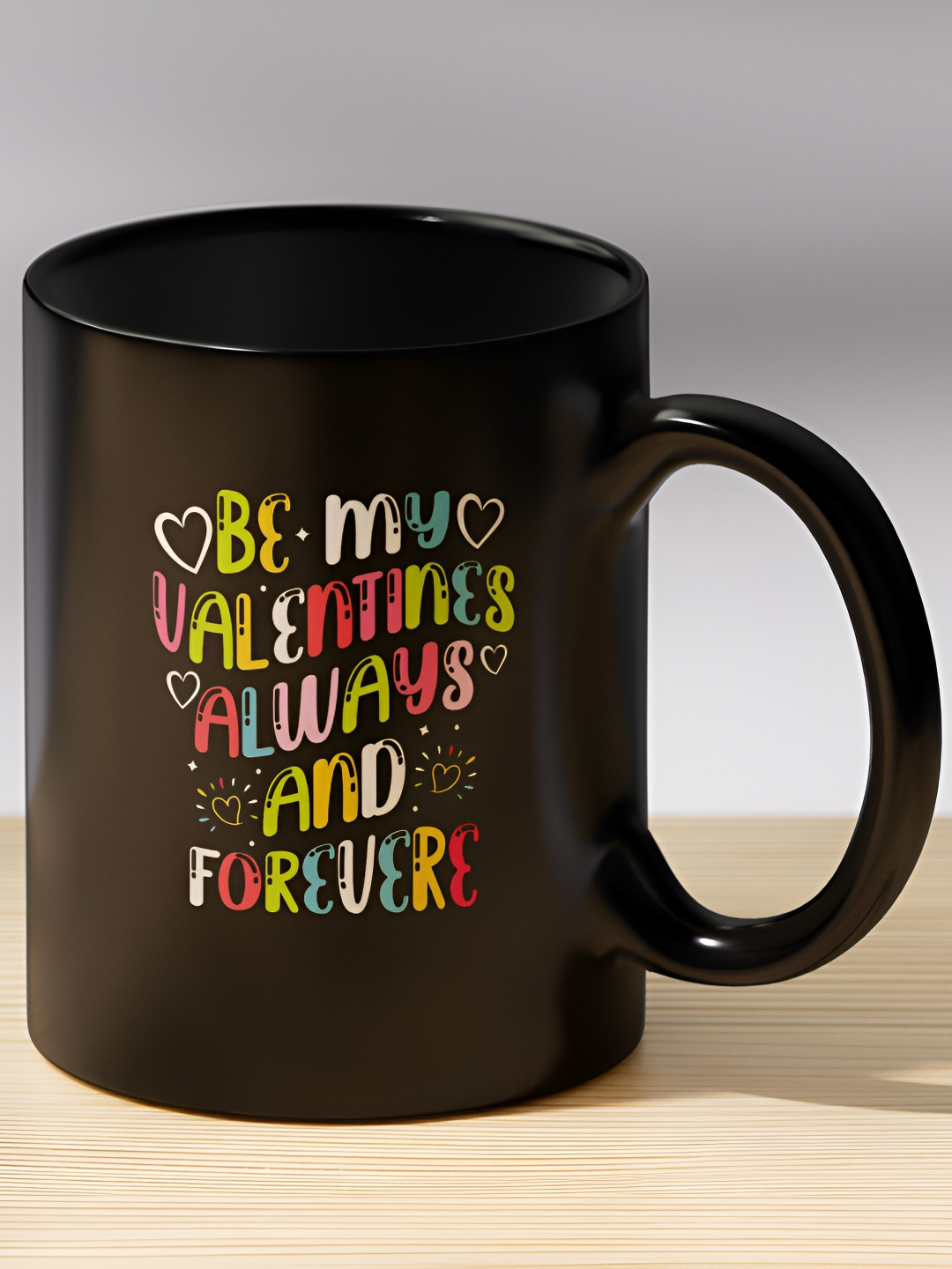 Gift4You Gift Leaves Grean and Line Art Black Typography Ceramic Microwave Safe Cup-350ml