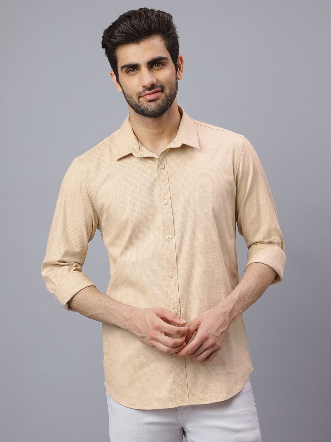 NEON CHILLIE Spread Collar Classic Slim Fit Cotton Shirt