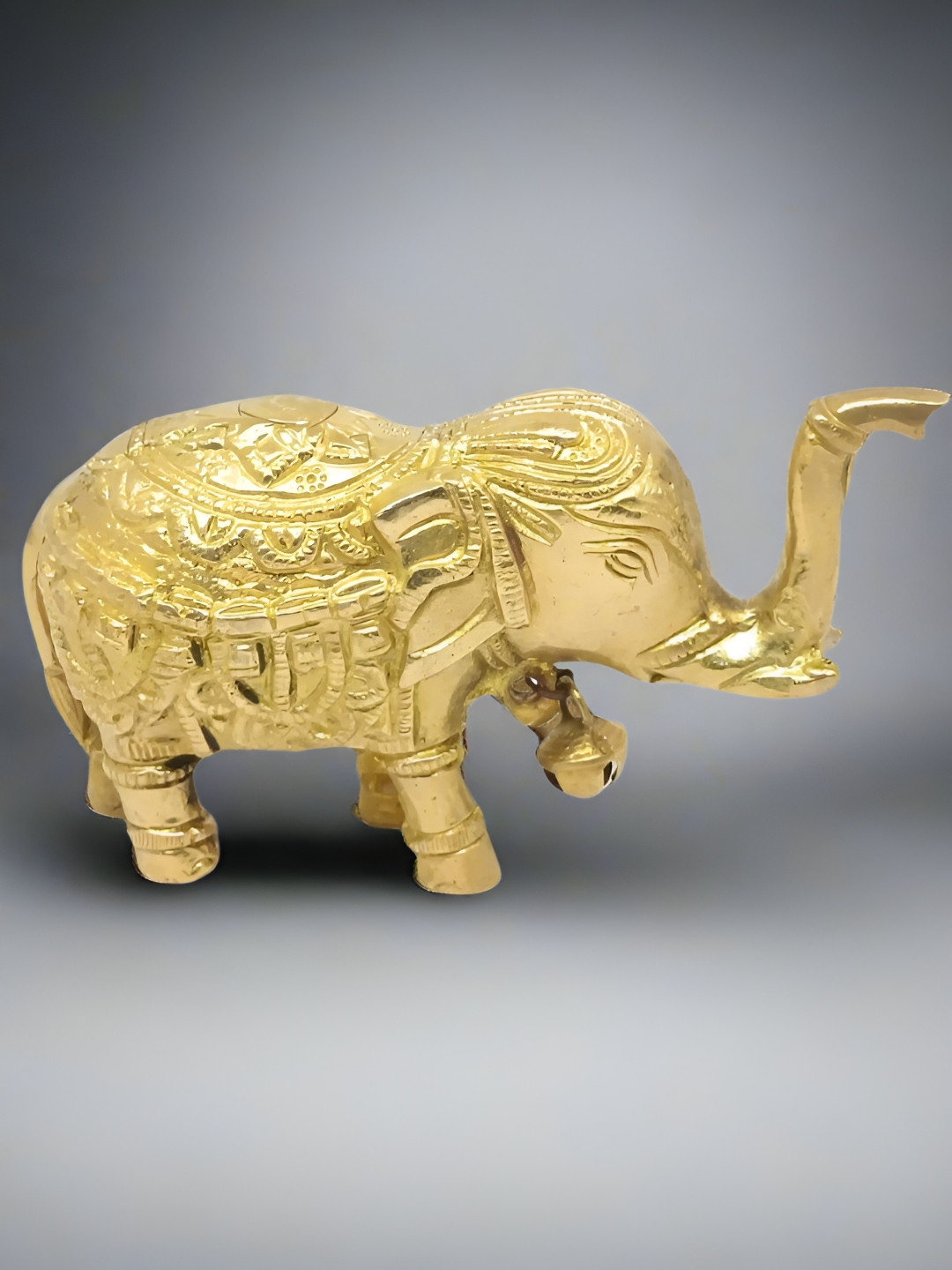 Nyra Kitchenware Elephant Bronze Metal Metallic Home Office Hand-Crafted Tiny Showpiece - 2.8 Inches