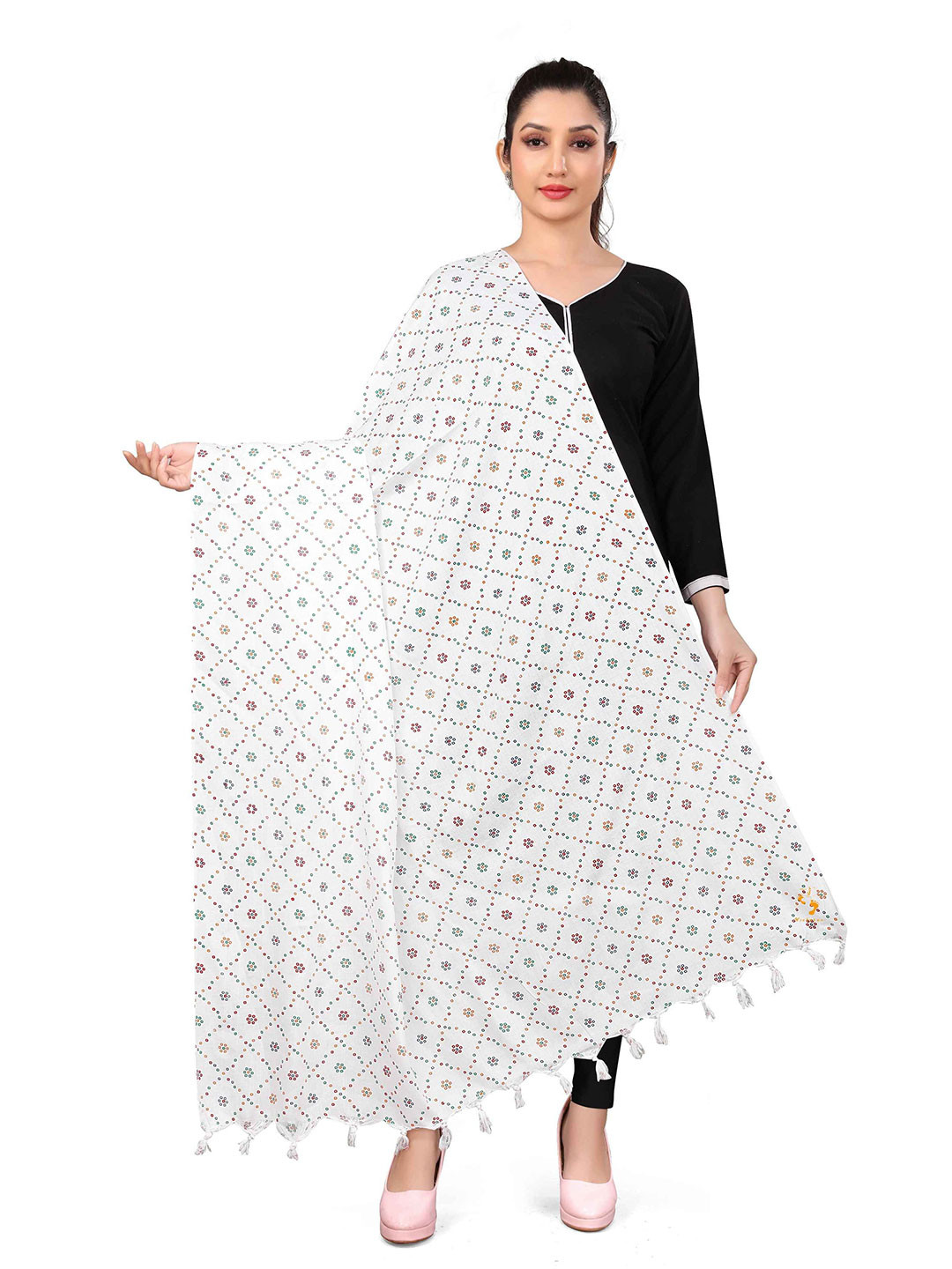 Vicharan Floral Printed Cotton Dupatta