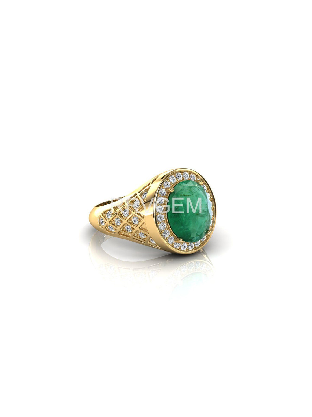 RRVGEM 4.00 KT Green Finger Ring