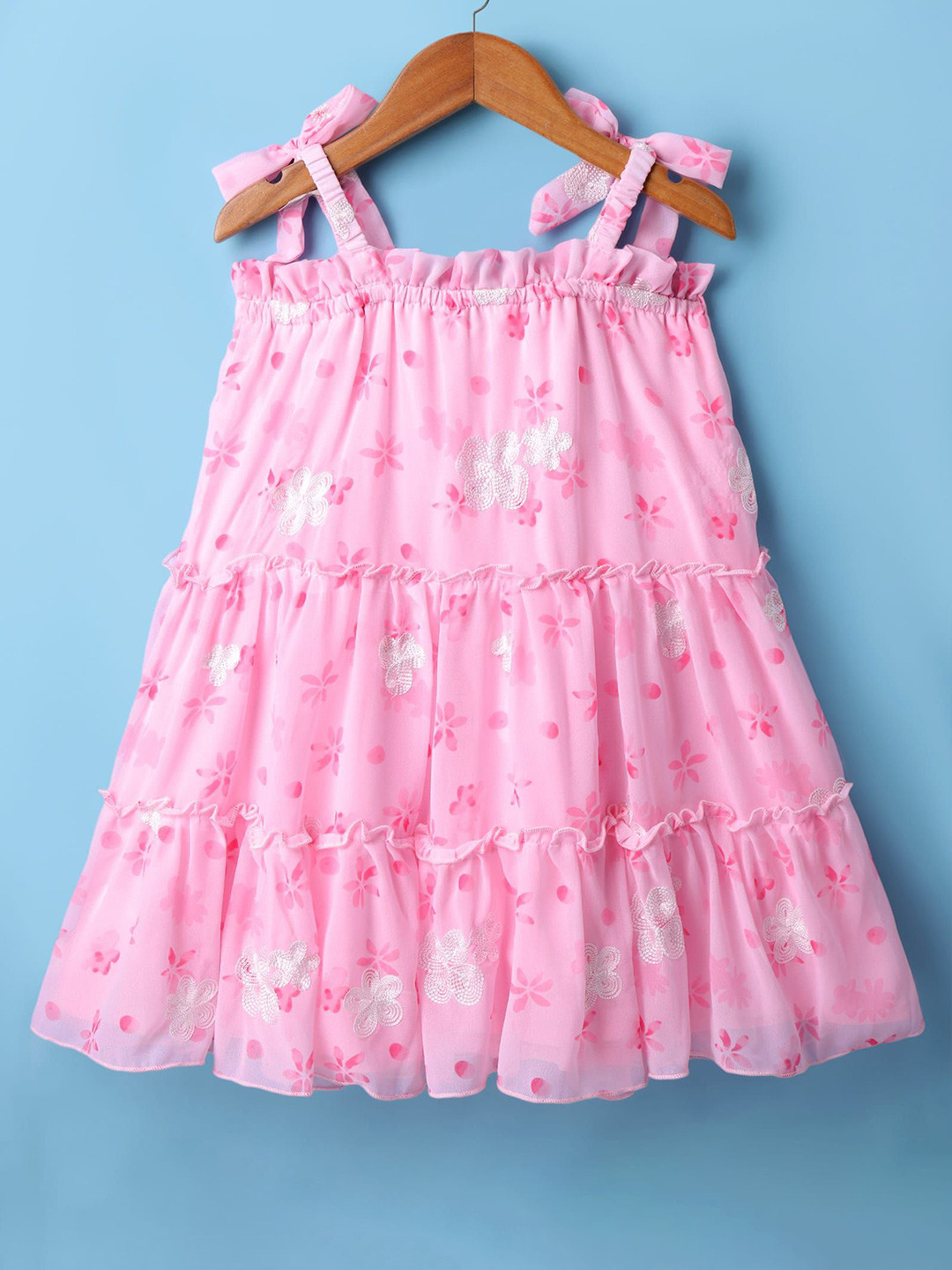 Mark & Mia Girls Floral Print Ruffled A-Line Dress