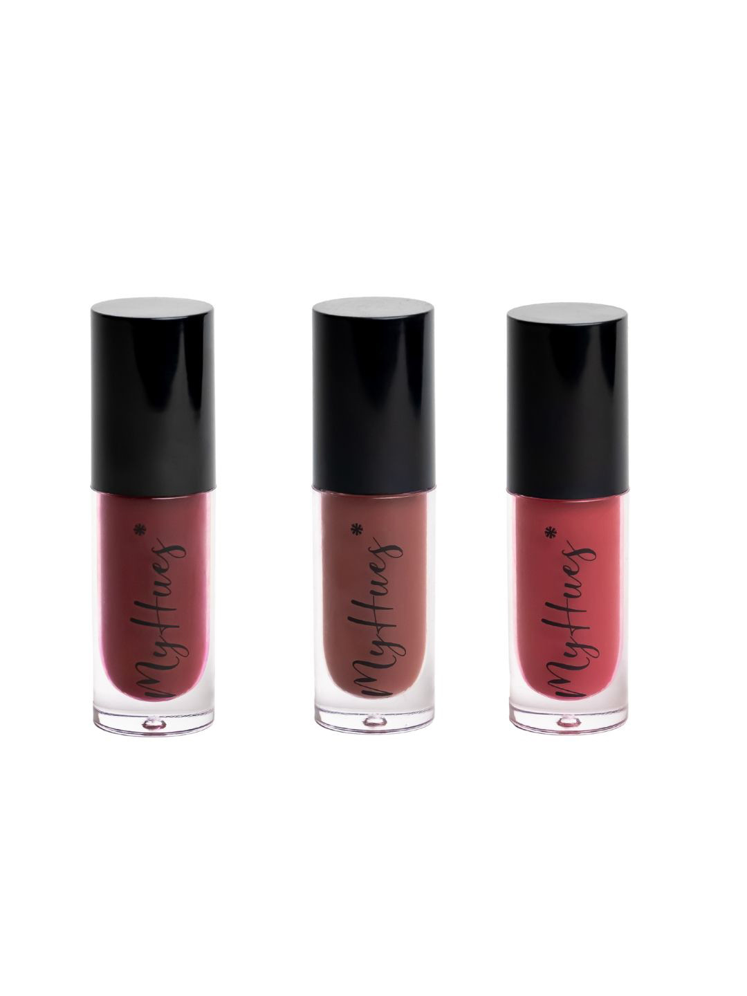 MyHues Set Of 3 Hyglow Liquid Lip Elixir With Jojoba Oil - 5 ml Each - Noor-Mira-Yana