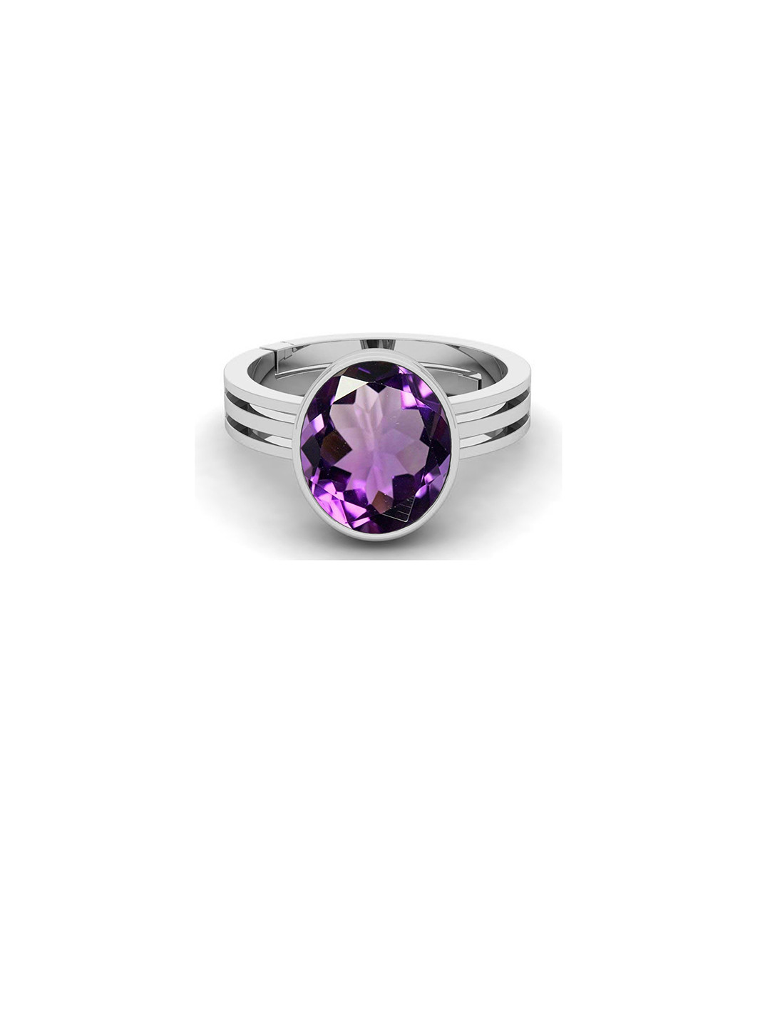 RRVGEM 4 KT Amethyst Gemstone Finger Ring