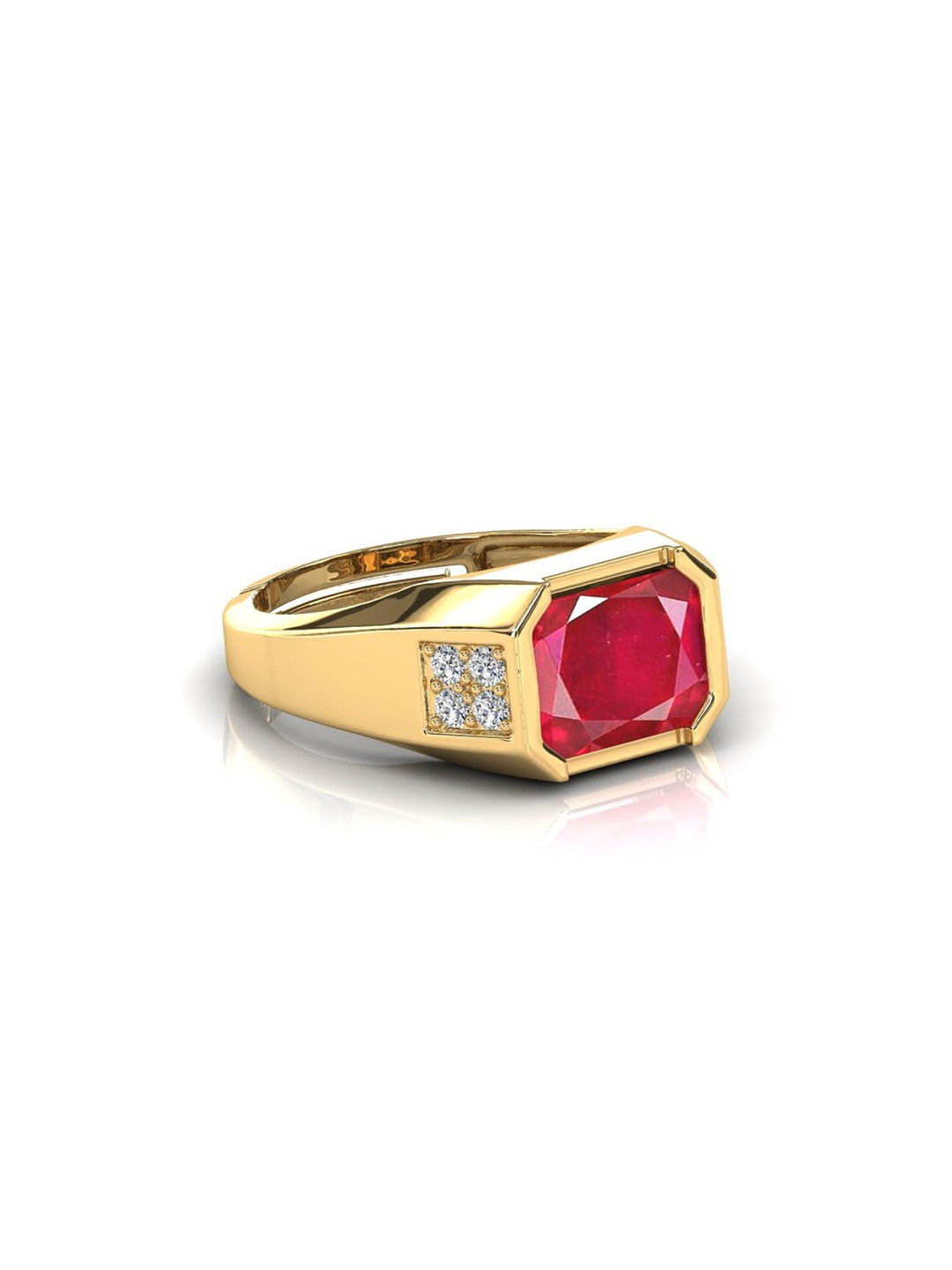 RRVGEM 4.00 Ratti Ruby With Stone Manik Finger Ring