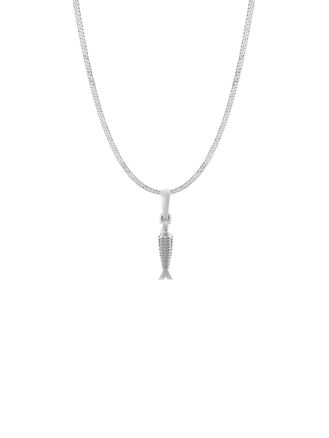 AKSHAT SAPPHIRE 92.5 Sterling Silver Fish Pendants With Curb Chains