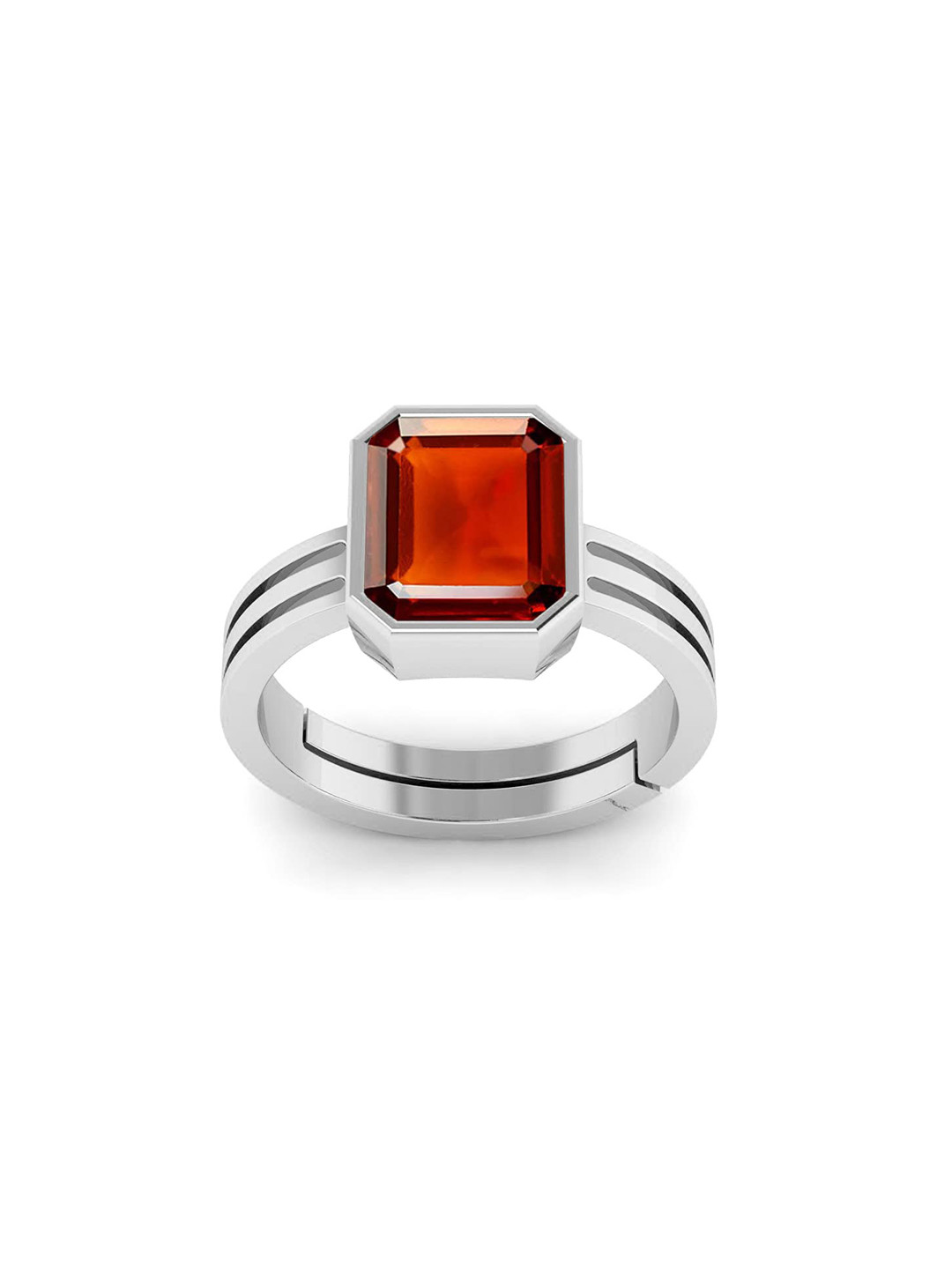 RRVGEM 4.25 Ratti Silver Plated Gomed Ring