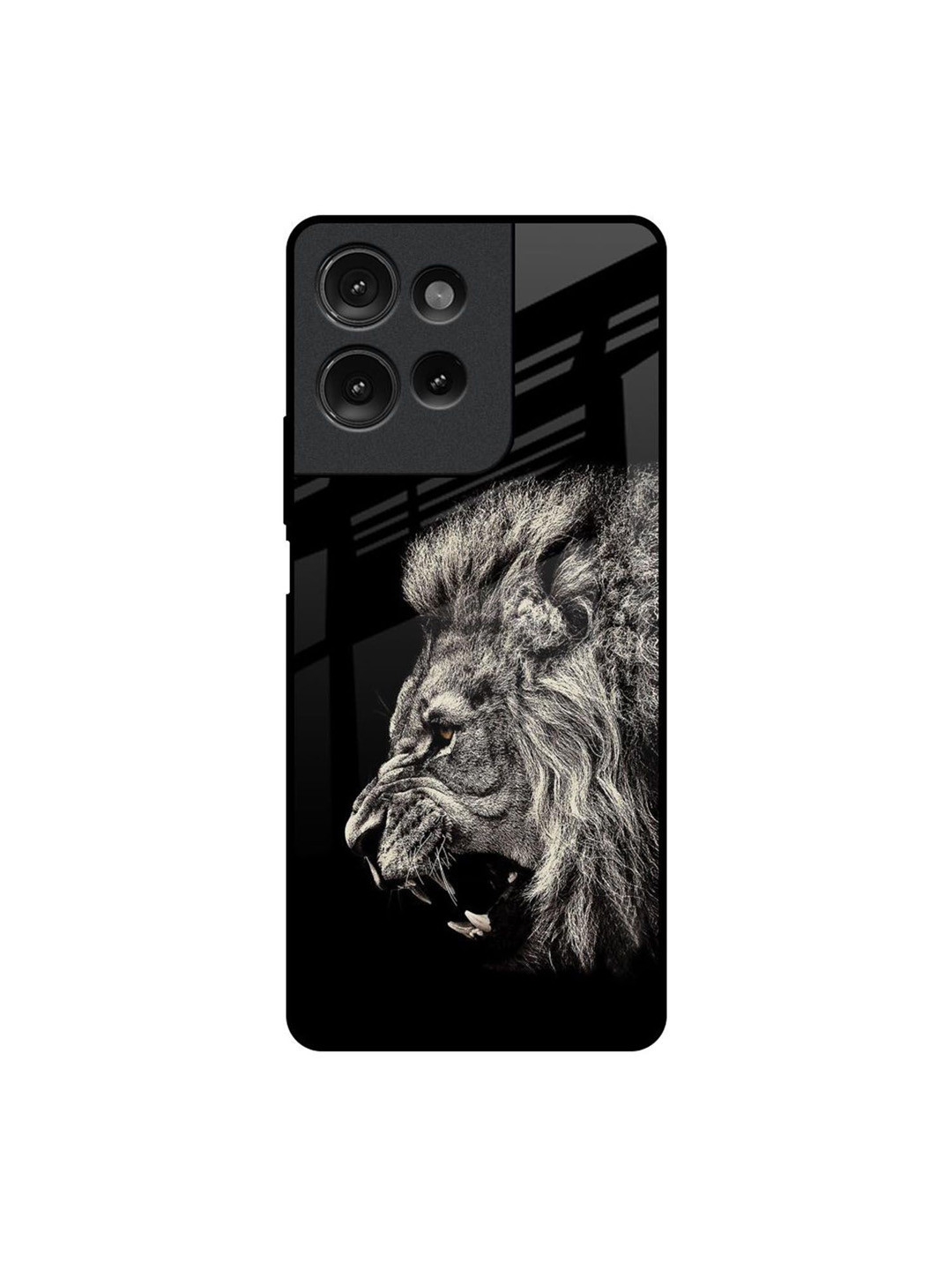 QRIOH Brave Lion Printed Motorola G75 5G Impact Resistant Back Case