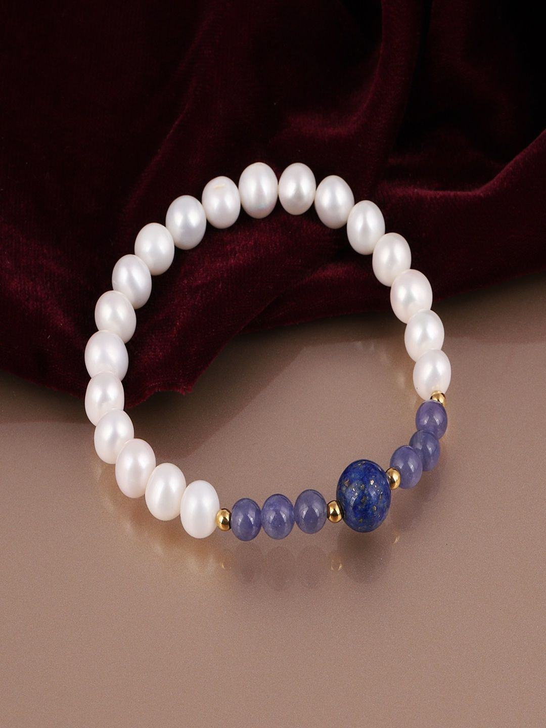 Nirvana Unisex Pearls Handcrafted Stretch Bracelet