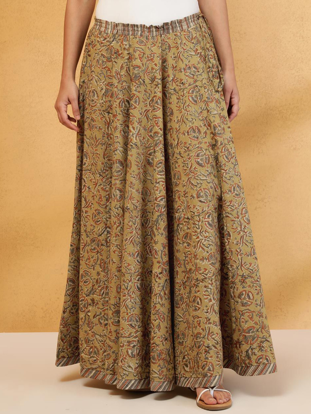 Fabindia Kalamkari Printed Cotton Flared Maxi Skirts