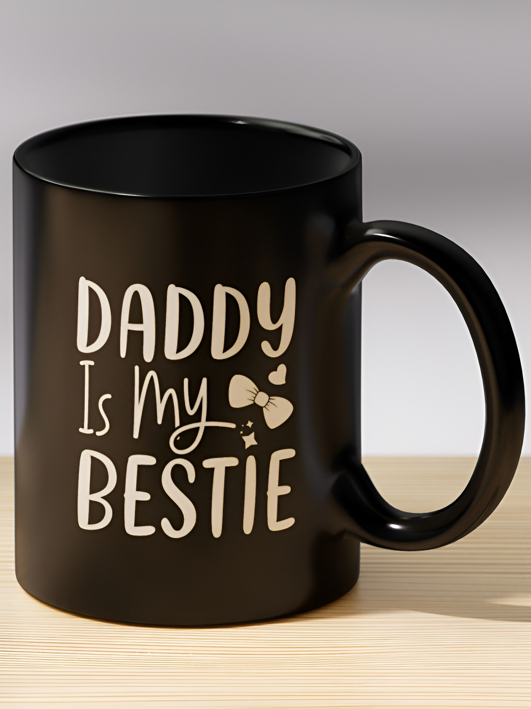 Gift4You Premium Collection Black Typography Ceramic Microwave Safe Cup-330ml