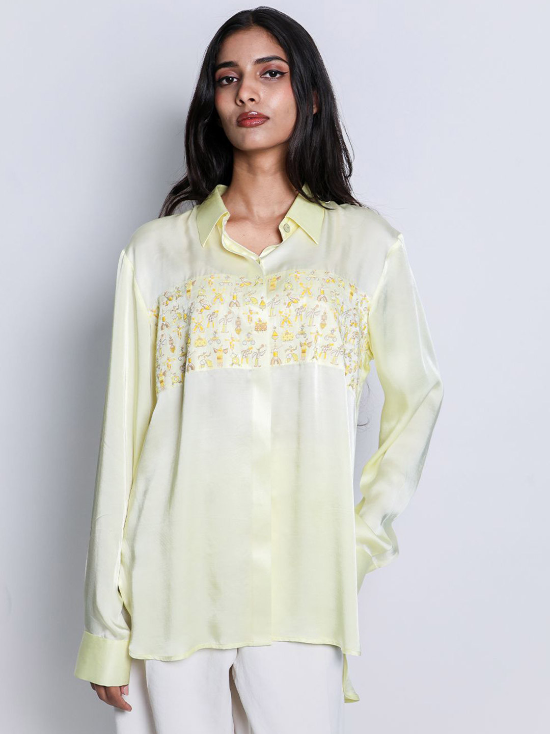 Arya Giri Boarroom Graphic Embroidered Cotton Shirt