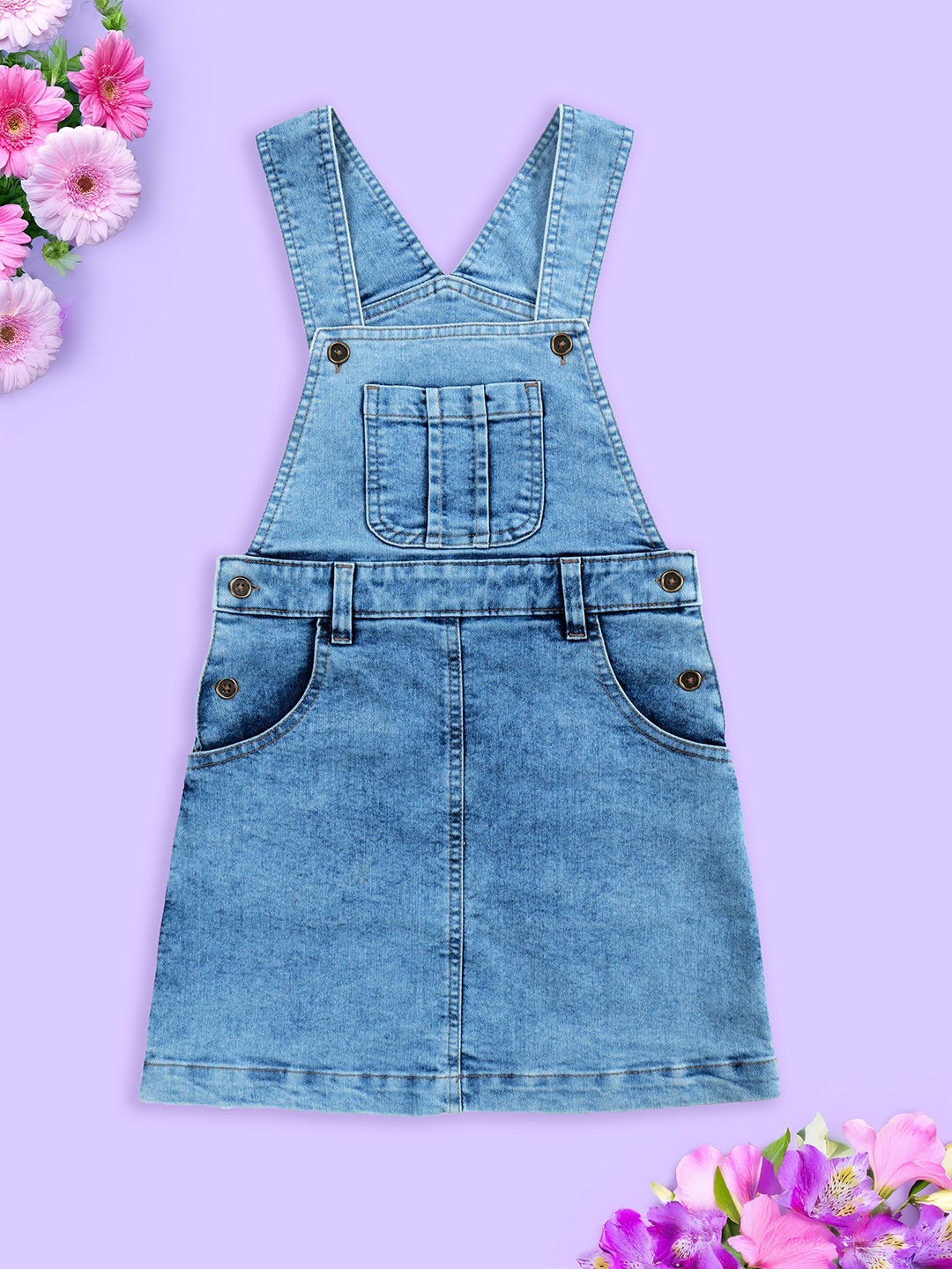 KiddoPanti Girls A-Line Fit Dungaree Skirt