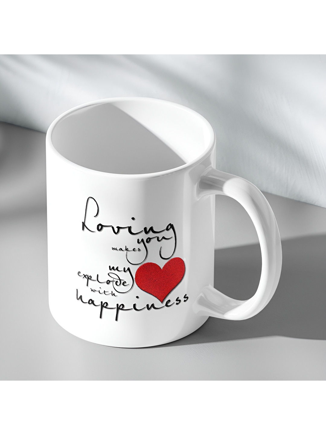 Gift4You Tea Rose Multicoloured Typography Ceramic Handmade Cup-320ml