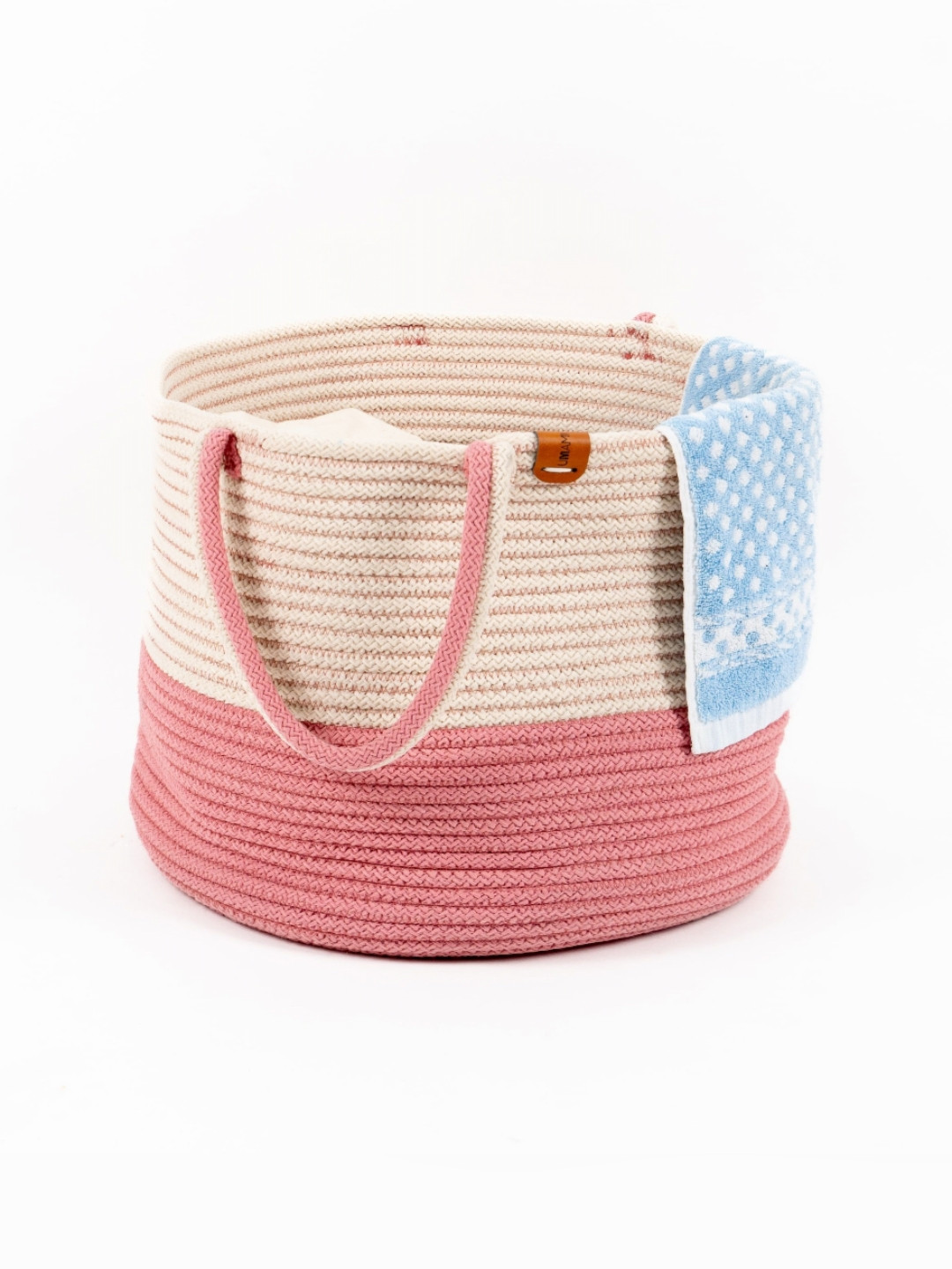 Umami Studio Pink & White Laundry & Storage Basket